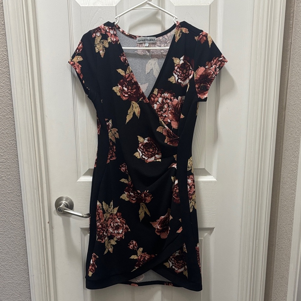 Almost Famous Black Floral Mini Dress